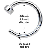 20G 1/4 Simple Disc Nose Hoop