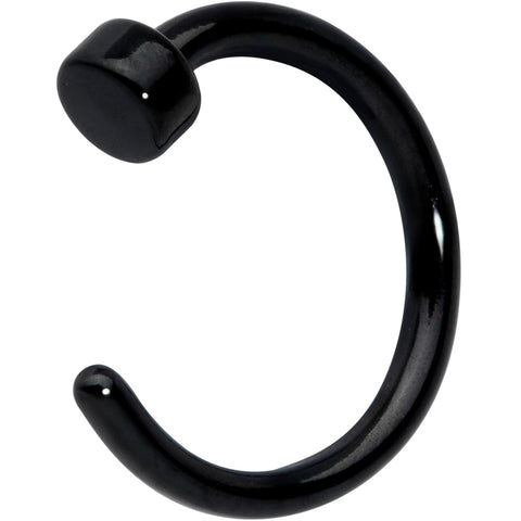 20G 1/4 Black Simple Disc Nose Hoop