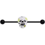 14G Black Skull Halloween Industrial Barbell 38mm