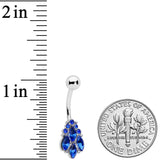 Blue CZ Gem Fountain Belly Ring