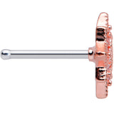 20G 1/4 Green Gem Rose Gold Tone Evening Star Nose Bone