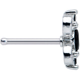 20G 1/4 Black Gem Art Deco Swirls Nose Bone