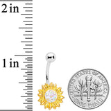 Aurora Gem Scintillating Sunflower Belly Ring
