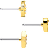 20G 1/4 Clear CZ Gem Gold Tone Circle Heart Nose Bone Set of 3