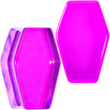 Aurora Purple Cloudy Quartz Stone Coffin Double Flare Plug Set