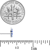 20G 1/4 Blue CZ Gem Fountain Nose Bone