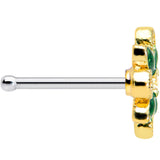 20G 1/4 Clear Red Gem Golden Crest Christmas Nose Bone