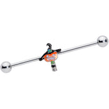 14G Blue Gem Witch Hat Pumpkin Halloween Industrial Barbell 38mm