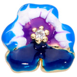 20G 1/4 Clear CZ Gem Blue Spring Flower Nose Bone
