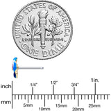 20G 1/4 Clear CZ Gem Blue Spring Flower Nose Bone