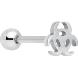 Biohazard Symbol Barbell Tongue Ring