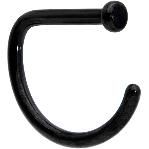 18G 5/16 Black Grade 23 Titanium D Shape Nose Hoop
