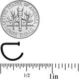 18G 5/16 Black Grade 23 Titanium D Shape Nose Hoop