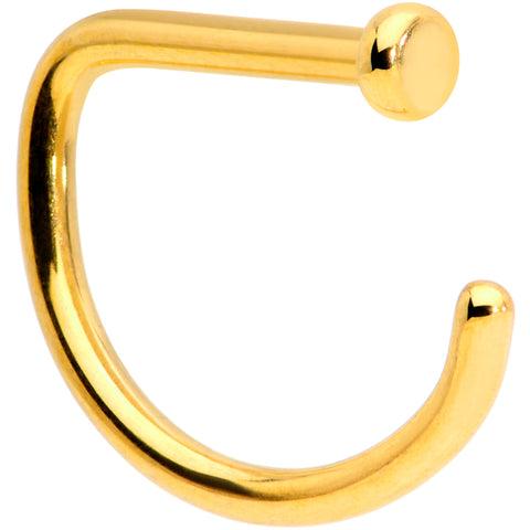 18G 5/16 Gold Tone Grade 23 Titanium D Shape Nose Hoop