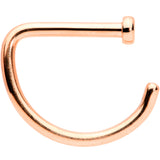 18G 5/16 Rose Gold Tone Grade 23 Titanium D Shape Nose Hoop