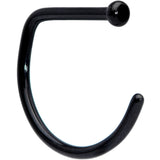 18G 3/8 Black G23 Implant Grade Titanium D Shape Nose Hoop