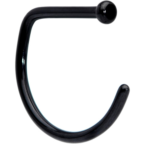 18G 3/8 Black G23 Implant Grade Titanium D Shape Nose Hoop