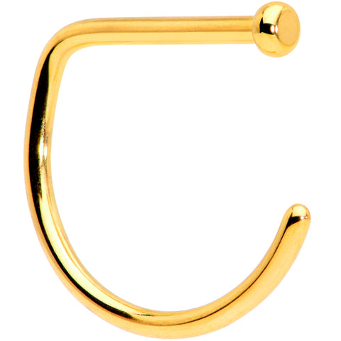 18G 3/8 Gold Tone G23 Implant Grade Titanium D Shape Nose Hoop