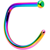 18G 3/8 Rainbow G23 Implant Grade Titanium D Shape Nose Hoop