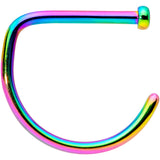 18G 3/8 Rainbow G23 Implant Grade Titanium D Shape Nose Hoop
