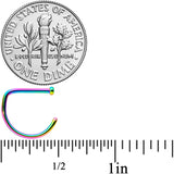 18G 3/8 Rainbow G23 Implant Grade Titanium D Shape Nose Hoop
