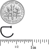 20G 5/16 Black Implant Grade Titanium D Shape Nose Hoop