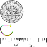 20G 5/16 Rainbow Implant Grade Titanium D Shape Nose Hoop