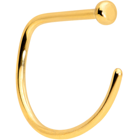 20G 3/8 Gold Tone Implant Grade Titanium D Shape Nose Hoop