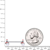 14G 5/8 Pearlescent Orb Snowman Christmas Barbell Nipple Ring Set