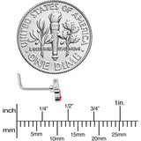 20G 7mm Red Gem Gifts Stocking Christmas L Shape Nose Ring