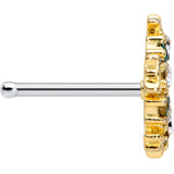 20G 7mm Red Green Gem Gold Tone Snowflake Christmas Nose Bone