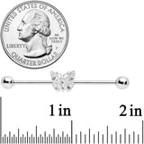 14G Clear Gem Butterfly Industrial Barbell 38mm