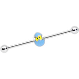 14G Blue Easter Egg Chick Industrial Barbell 38mm
