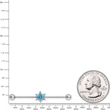 14G Aqua Gem Winter Snowflake Christmas Industrial Barbell 38mm