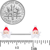 14G 9/16 Santas Beard Holiday Christmas Barbell Nipple Ring Set