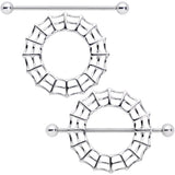 14G 7/8 Sexy Spider Web Halloween Nipple Shield Set