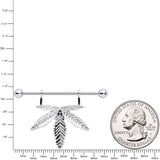 14G 11/16 Hanging Pot Leaf Dangle Nipple Shield Set