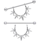 14G 5/8 Garland Pot Leaf Dangle Nipple Shield Set