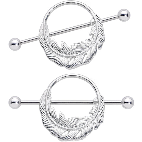 14G 3/4 Falling Feather Nipple Shield Set