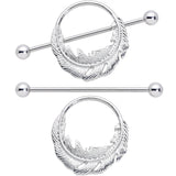 14G 3/4 Falling Feather Nipple Shield Set