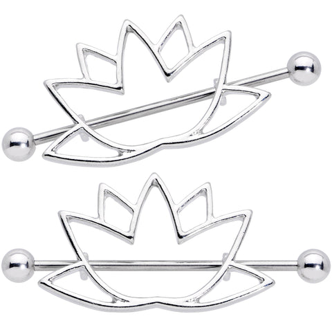 14G 3/4 Open Lotus Flower Nipple Shield Set