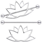 14G 3/4 Open Lotus Flower Nipple Shield Set