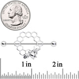 14G 1/2 Bee Hive Bee Nipple Shield Set