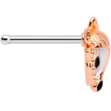 20G 1/4 Rose Gold Tone Fashion Fox Nose Bone