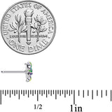 20G 1/4 Clear Gem Exotic Purple Flower Nose Bone