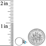 20G 1/4 Clear Blue Gem Star Saturn Nose Hoop