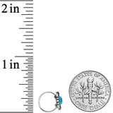 20G 5/16 Yellow Gem Blue Faux Turquoise Rhombus Nose Ring