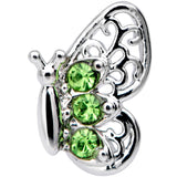 20G 1/4 Green Gem Lacy Butterfly Nose Bone