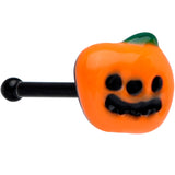 20G 1/4 Black Happy Little Pumpkin Halloween Nose Bone
