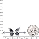 14G 7/8 Split Butterfly Barbell Nipple Ring Set